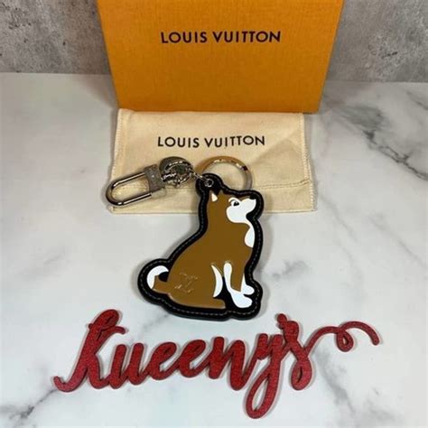 lv dog key charm|Lv shiba key holder charm.